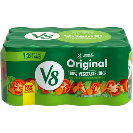 V8 Original 100% Vegetable Juice, 11.5 oz. Can (Pack of 12)