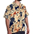 thumbnail image 2 of Football Men's Short Sleeve Shirts, Casual Hawaiian Print Button Down Summer Beach Top Unisex, 2 of 6