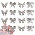 thumbnail image 1 of Encantos de uñas de mariposa de plata 3D, 12 piezas de aleación de mariposa para decoración de uñas, circonitas brillantes, cristales para decoración de uñas, accesorios de uñas, 1 of 7