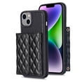 thumbnail image 1 of For Iphone 14 Plus Horizontal Wallet Rhombic Leather Phone Case(Black),iPhone 12, 1 of 6