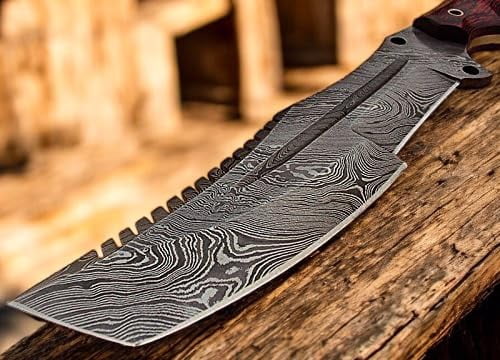 Poshland TR-1166, Custom Handmade Damascus steel Tracker Knife - Tanto Style Blade