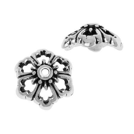 Bead Cap, Open Poppy Flower 11.5mm, 2 Pieces, Antiqued Silver Plated, By TierraCast