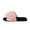 Pink, variant on Women's Curly Faux Shearling Slippers Open Toe Plush Cozy Slide House Shoes with Non Slip Black Sole for Indoor Comfort Black