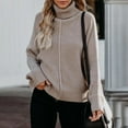 thumbnail image 2 of PENGXIANG Femmes Tricot Pulls à Col Roulé Manches Longues en Vrac Automne Hiver Pull de Base Pull Couleur Unie Pull, 2 of 6