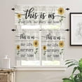 thumbnail image 2 of Vintage Farm Sunflower Floral 3-Piece Kitchen Curtain Set, Rod Pocket Kitchen Curtain Valance and Tiers Set, Washable Drape Window Treatment Set, Rustic Country Style Wood, 2 of 5
