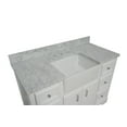 thumbnail image 4 of Zelda 48" Farmhouse Bathroom Vanity with White Cabinet and Carrara Marble Top, 4 of 7