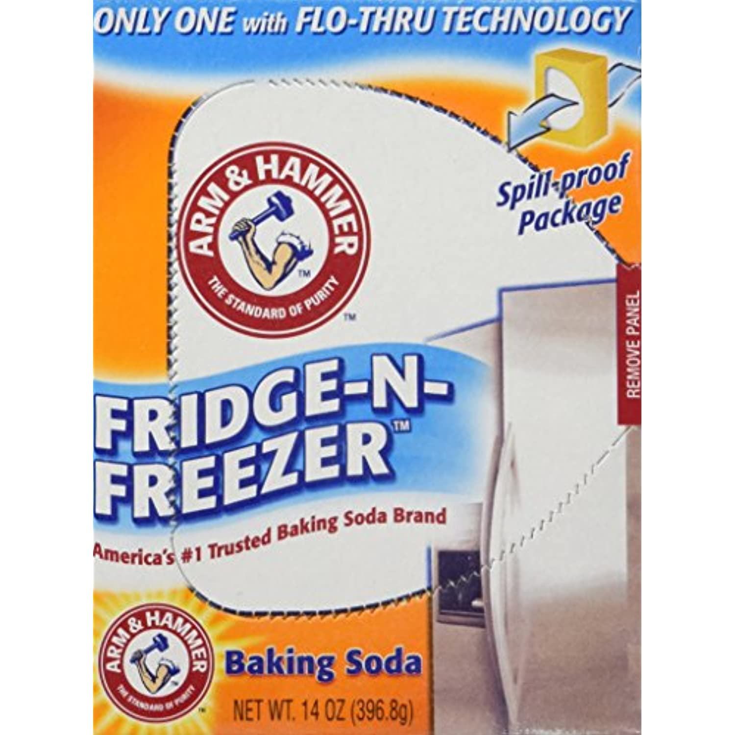 Arm & Hammer Baking Soda, Fridge-N-Freezer Pack, Odor Absorber, 14 Oz, Pack Of 6