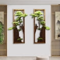 thumbnail image 5 of Marco de madera colgante casa de té sala de estar fondo decoración de pared rectángulo simulación bienvenida pino decoración colgante de pared, 5 of 5