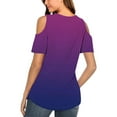 thumbnail image 5 of Patlollav Womens Shirts,Woman Summer Print Short Sleeve V-Neck T-Shirts Casual Tops Clothes, 5 of 6