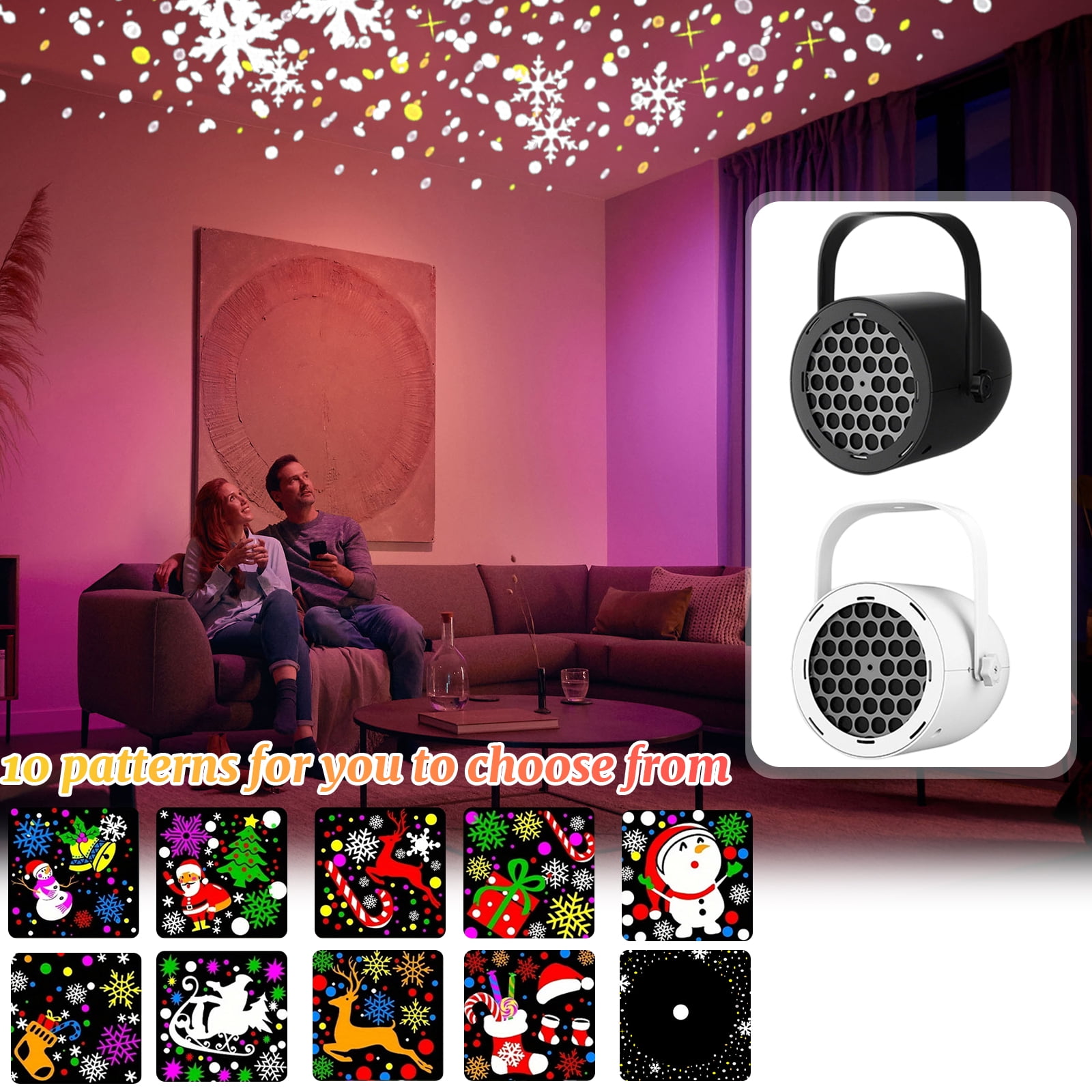 Christmas Snowflake Light Projector LED Holiday Projection Night Light with Snowflake Pattern for Bedroom Home Party and Festive Decor Festive Seasonal Decoration 4.13*3.66Inch 1PC