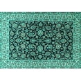 thumbnail image 1 of Ahgly Company Indoor Rectangle Persian Turquoise Blue Traditional Area Rugs, 5' x 8', 1 of 4