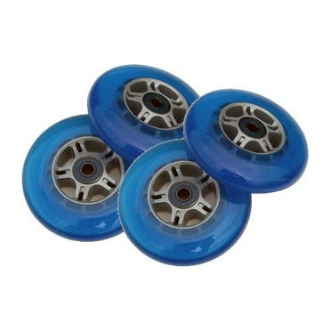4 Blue Wheels W/Abec 7 Bearings for RAZOR SCOOTER 100mm