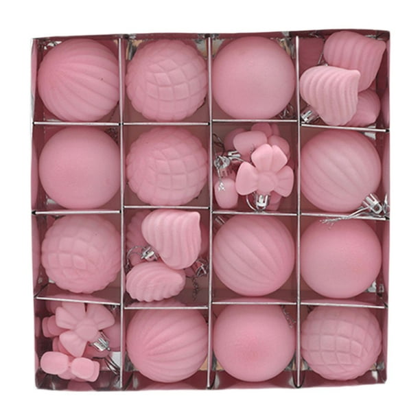 Adornos colgantes para bolas navideñas, colgantes de rebaño, bolas navideñas de cumpleaños Rosa