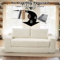 thumbnail image 3 of Leumius Convertible Loveseat Compression Sofa for Living Room,Corduroy 2 Seater Couch Memory Foam Sofa for Small Spaces,Apartments,Office,Beige, 3 of 8