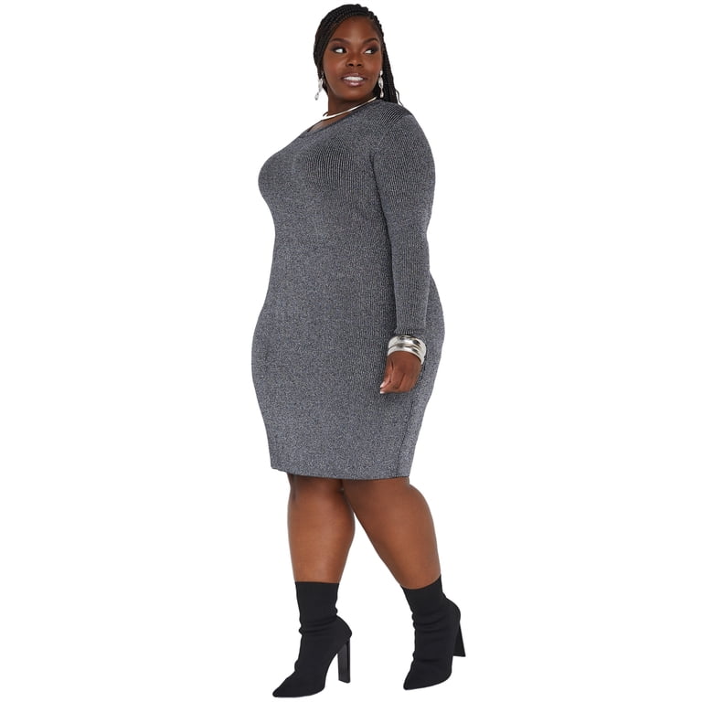 silver plus size bodycon dress Alluring Radiance Sequin Bodycon Mini Dress-Plus (Silver) Shop Laura Charles