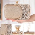 thumbnail image 4 of Womens Rhinestone Evening Bag Crystal Clutch Bag Sparkly Sequin Glitter Handbag Banquet Bag Bridal Wedding Purse, 4 of 5