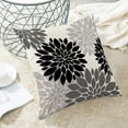 thumbnail image 6 of Black Pillow Covers 16x16 Inch Set of 2,Dark Grey Dahlia Flower Throw Pillows Case,Gray Modern Geometry Decorative Linen Square Cushion Covers Outdoor Decor for Home Living Room Sofa Bed, 6 of 6
