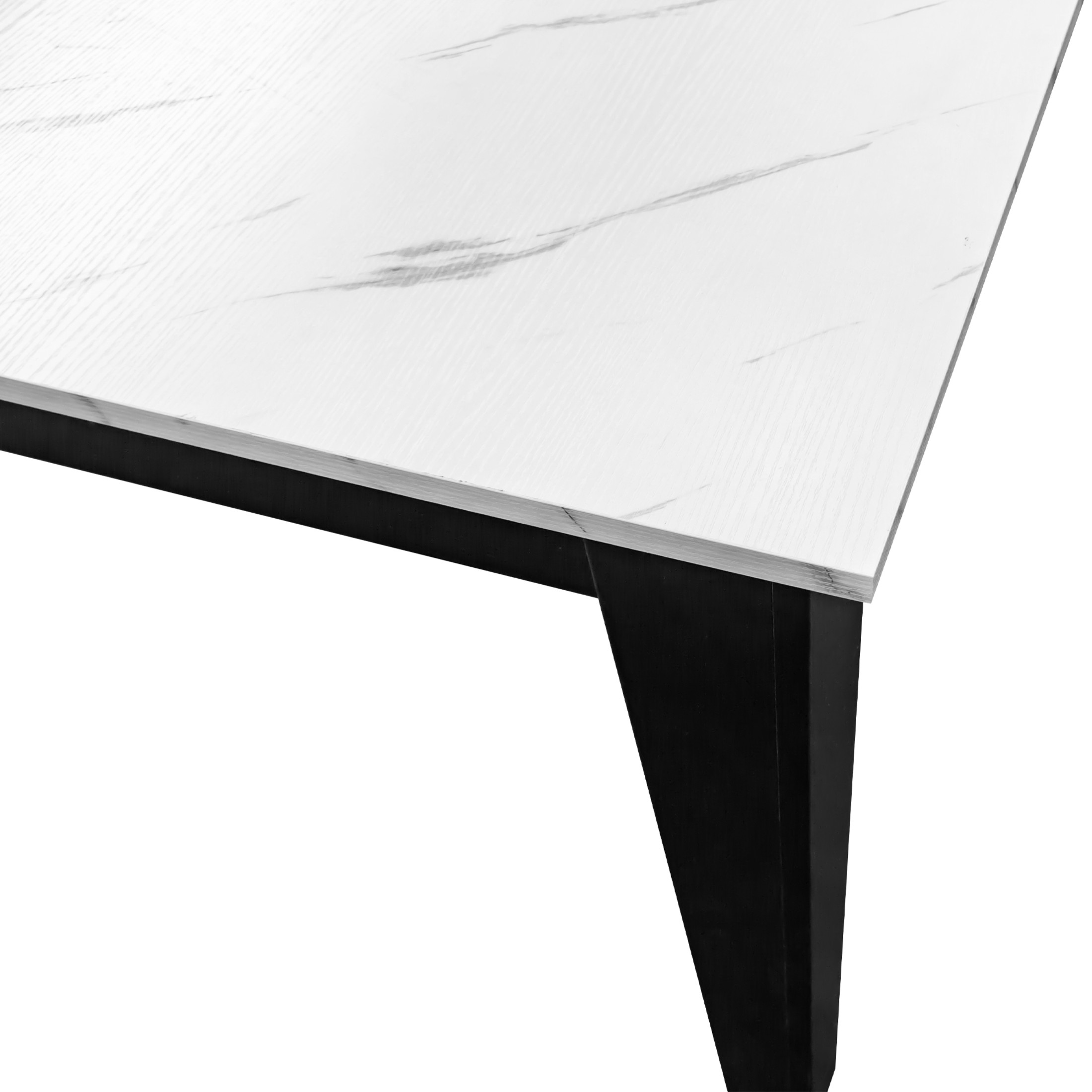 Noble House Brixo 106.3" Large Extendable Dining Table, Modern Wooden Kitchen Table for Small Spaces, White & Black