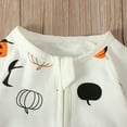thumbnail image 4 of TMOYZQ Toddler Newborn Infant Baby Girls Boys Halloween Long Sleeve Romper Jumpsuit Pajamas Outfits Kids Pumpkin Printed One-Piece Bodysuit Summer Fall Sleeper Clothes（0-24M), 4 of 9