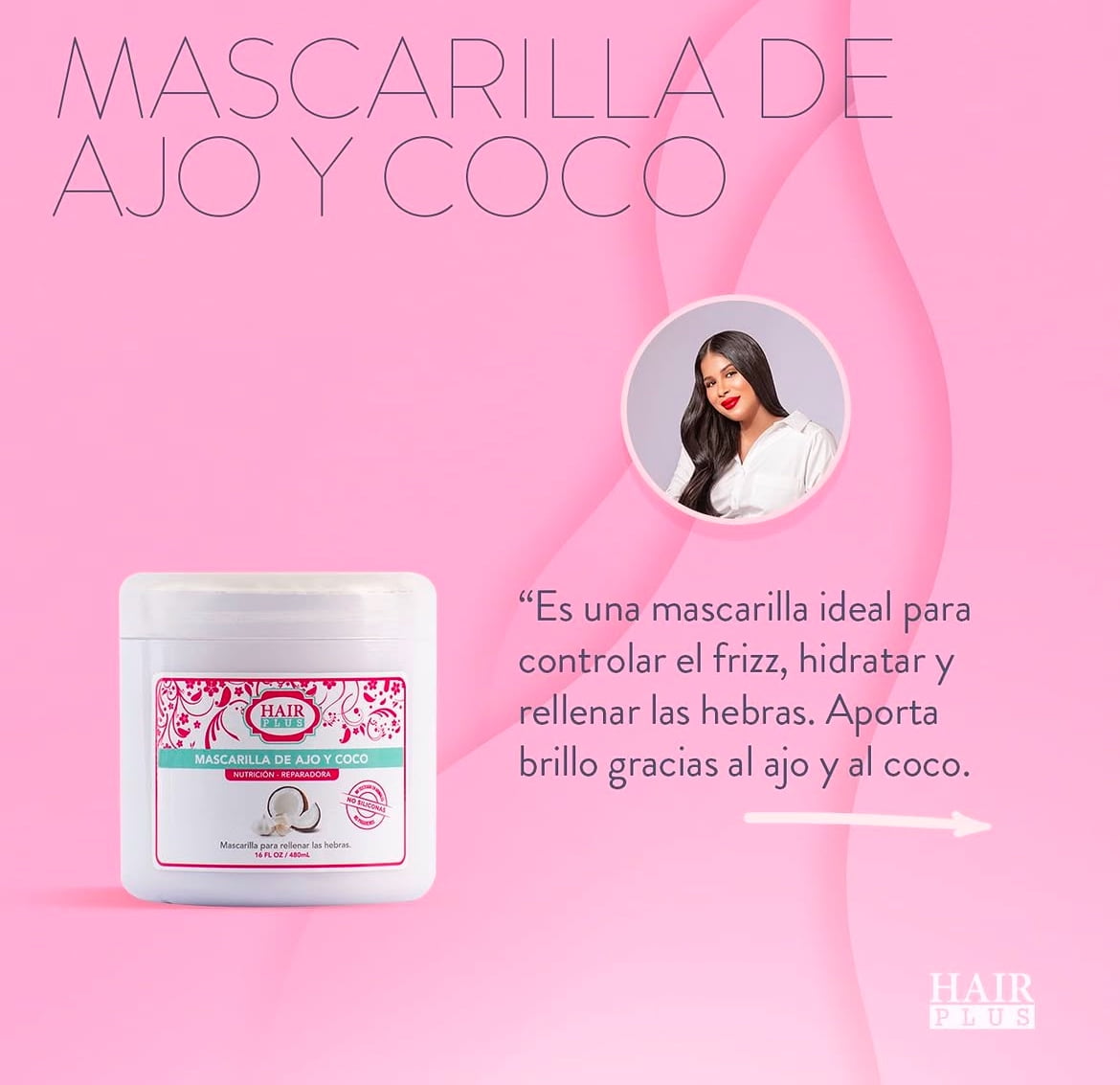 Nourishing Coconut and Garlic Hair Mask with Vitamin E and Castor Oil – Moisturizing and Frizz Control Formula