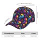 thumbnail image 2 of Balery mushroom rainbow color Skull Gorra de béisbol de tamaño ajustable para correr, entrenar y actividades al aire libre. Gorra de papá para todas las estaciones., 2 of 6