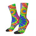 thumbnail image 2 of Colorful Flower Power Stockings Women Bright Hippy Style Socks Soft Trendy Socks Autumn Outdoor Anti Sweat Custom Socks Gift 6 One Size, 2 of 6