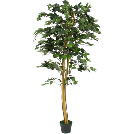 Best Choice Products 6ft Indoor/Outdoor Decorative Artificial Tree Ficus Plant w/ 1,008 Leaves, Stabilizing Pot for Living Room, Bedroom, Home Decor - (Best Time To Plant Japanese Maple Tree)