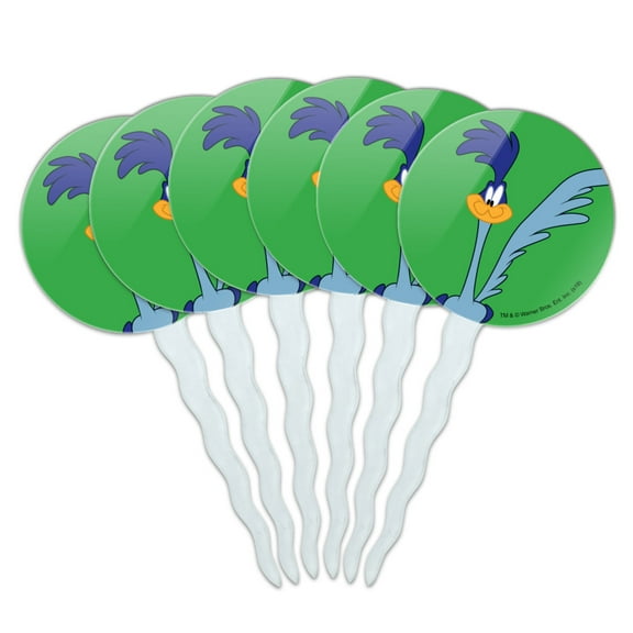 Looney Tunes Road Runner Cupcake Picks Toppers Decoration Set of 6