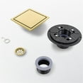 thumbnail image 3 of 4 Inch 6 Inch 304 Stainless Steel Square Shower Floor Drain With Flange Gold, 3 of 7
