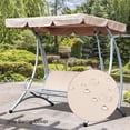 thumbnail image 3 of CPAN Porch Swing Canopy, Replacement Waterproof Swing Top Cover, 2 Or 3 Seater Garden Swing Seat Canopy Cover，Outdoor Sun Shade Patio Swing Canopy Awning, 3 of 9