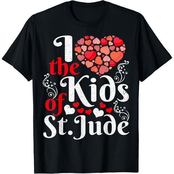 I Love The Kids of St Jude T shirt T-ShirtMen and women, White Black T-shirt, size: Extra large S-4XL