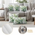 thumbnail image 6 of Spring Botanical Green Outdoor Waterproof Pillow Covers, Farmhouse Blooms Leaves Decorative Square Throw Pillowcase Sofa Cushion Sham for Patio/Couch/Chair, 20"x20" 2 Pack, 6 of 8