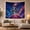 Galaxy Dance, variant on Kitten and Puppy in Galaxy with Ringed Planets, Whimsical Illustration for Animal Lovers, Cosmic Wall Art Decor, Birthday Gift Tapestry Wall Hanging for Bedroom and Living Room