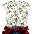 thumbnail image 4 of Womens Summer Tops Short Sleeve Shirts for Women Dressy Casual Crew Neck Pleated Tunics Blouses, 4 of 5