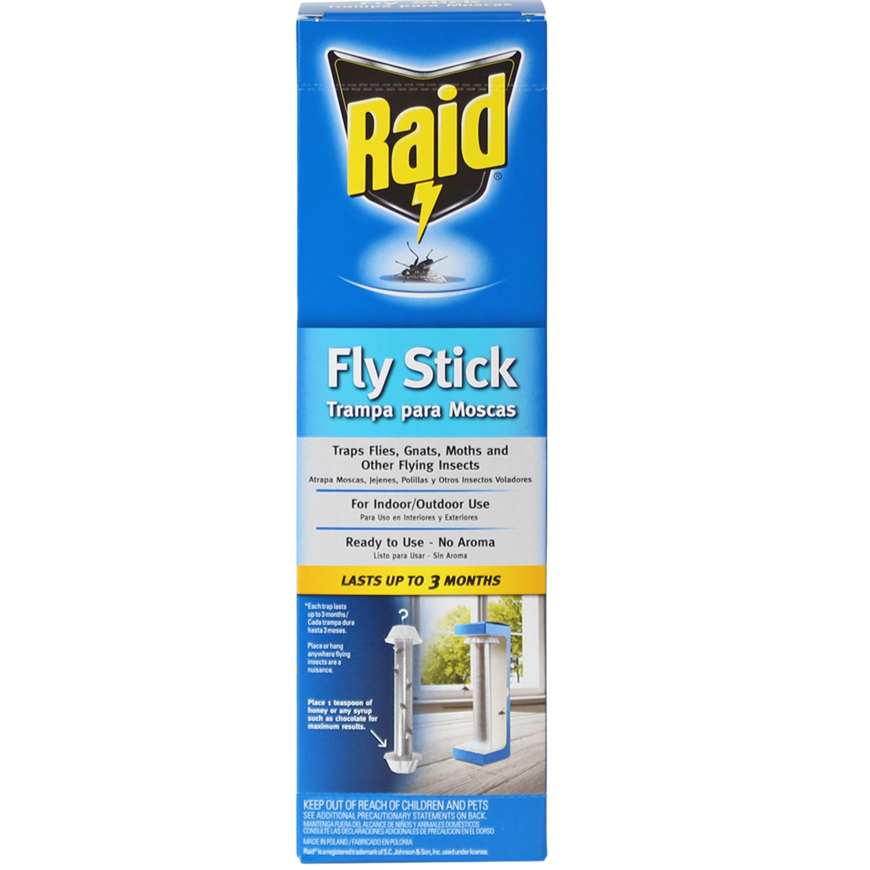 Raid Fly Stick, Pack of 1, Each Trap Catches up to 150 Flies, Indoor and Outdoor Use