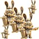 thumbnail image 5 of Golden Brass Bunny Pendant Creative Key Chain Accessory 5Pcs, 5 of 5
