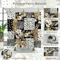 thumbnail image 4 of Patchwork Floral Shower Curtain,Patchwork Design Leopard Print Shower Curtain Set for Bathroom, Zebras Print Flower Modern Fabric Bath Curtain with Hooks, 4 of 6