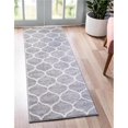 thumbnail image 1 of Unique Loom 3146421 2 ft. x 8 ft. 8 in. Rounded Trellis Frieze Runner Rug, Light Gray, 1 of 5