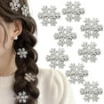 thumbnail image 6 of Sparkly Rhinestone Snowflake Hair Clip, Metal Alligator Design, Festive Accessory for Christmas Parties, 4cm Diameter, 6 of 6