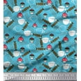 thumbnail image 1 of Soimoi Crepe Silk Fabric Cup,Candies & Cupcake Food Print Sewing Fabric Yard 42 Inch Wide, 1 of 1