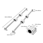 KFFKFF Linear Rail Kit, SFC25, Includes 2 Pieces of 1000 mm (39.4 inch) Motion Guide Rails and 4 Bearing Slide Blocks, Suitable for DIY Engraving Machines, Lathes, Milling Machine Slides