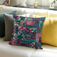 thumbnail image 3 of SHANXI Throw Pillow Covers Black Pink Turquoise and White African Tribal Art Backdrop Bohemian 12x12in, 3 of 5