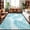 Blue, variant on Beige Palm Leaves Washable Area Rug 8 x 10 ft Summer Botanical Tropical Plant Rustic Soft Non Slip Rugs Stain Repellent Indoor Felt Carpet for Living Dining Room Bedroom Home Office