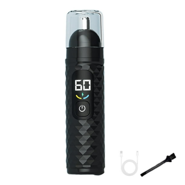 Recortador de vello nasal digital con pantalla recargable y batería para nariz, orejas, barba, cejas, patillas y cuerpo. Afeitadora de alta velocidad sin enganches.