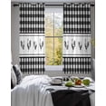 thumbnail image 3 of Farmhouse Black Plaid Sheer Curtains 39 Inch Length 2 Panels Set for Living Room/Bedroom, Vintage Country Cock Checkered Kitchen Curtains Grommet Semi-Sheer Curtains Window Treatments 27.5"x39"x2, 3 of 7