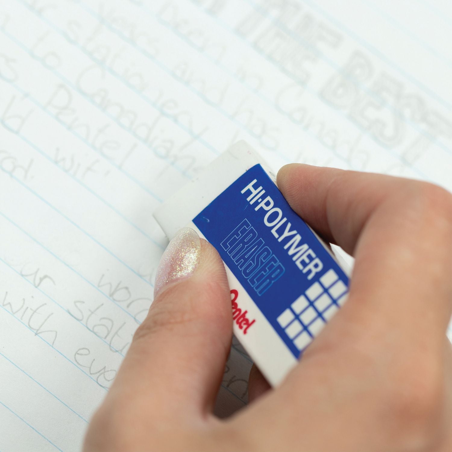 Pentel Hi-Polymer, Large White Block Eraser, Box of 36