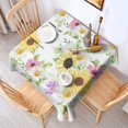 thumbnail image 2 of Sunflower Square Tablecloth 60x60in(152x152cm) – Waterproof Polyester Printed Table Cover, Wrinkle Resistant & Washable for Kitchen Dining Picnic Party Decor, 2 of 6