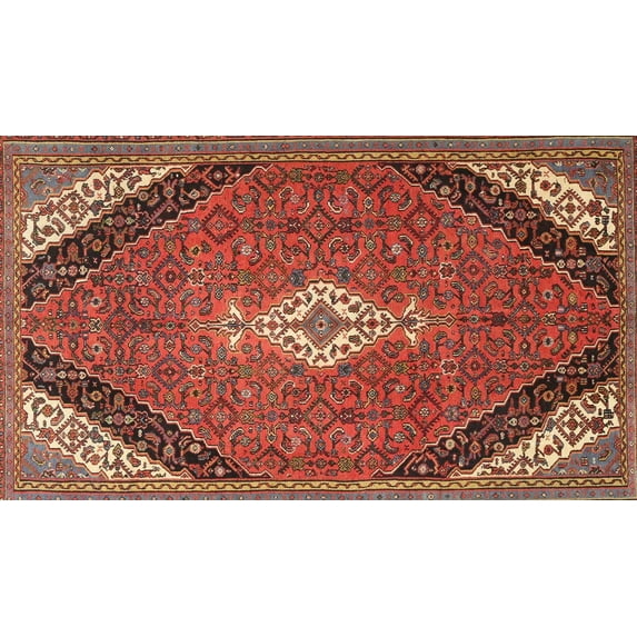Ahgly Company Indoor Rectangle Traditional Copper Red Pink Medallion Area Rugs, Swatch Sample
