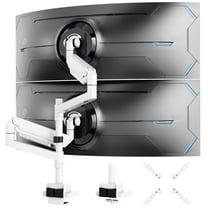 PUTORSEN 24-57 inch Dual Vertical Monitor Mount, Heavy Duty Monitor Arm for 2 Monitors, up to 59.4 lbs, Extra Tall/Wide Adjustable, Premium Aluminum Dual Monitor Desk Mount, VESA 75x75-200x200 mm