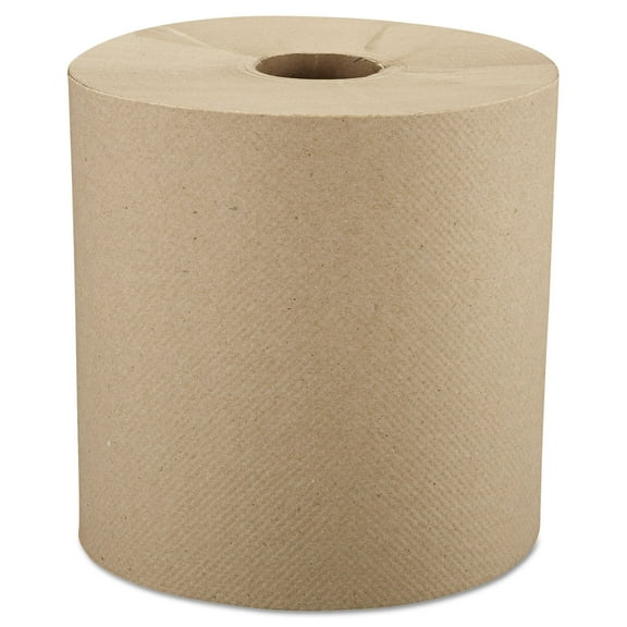 WINDSOFT Nonperforated Roll Towels 8" x 800ft Brown 6 Rolls/Carton 12806
